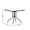 Flash Furniture Barker 31.5'' Bronze Square Tempered Glass Metal Table TLH-073A-2-BZ-GG